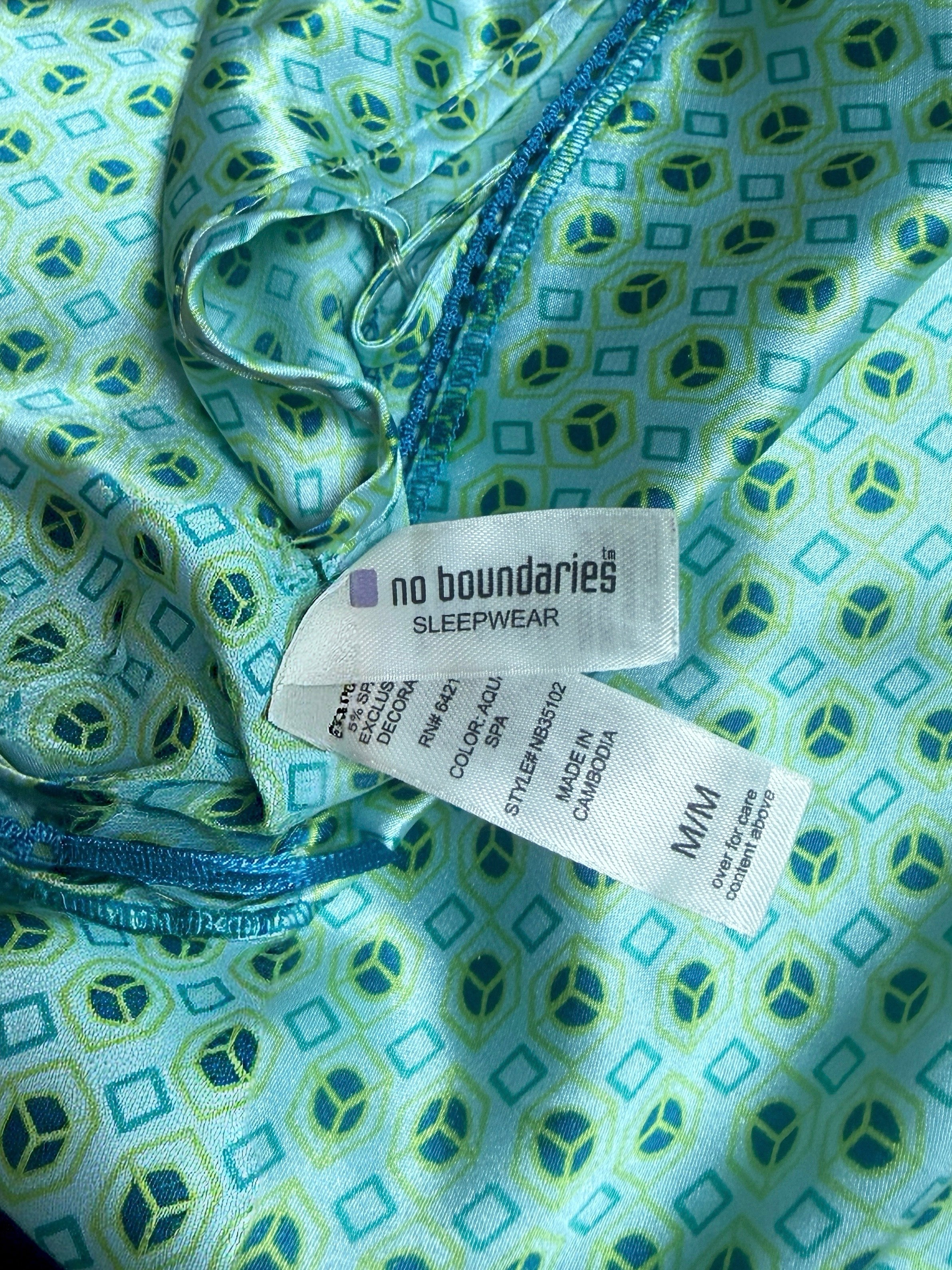 Blue-Green Diamond Print Satin Camisole Top