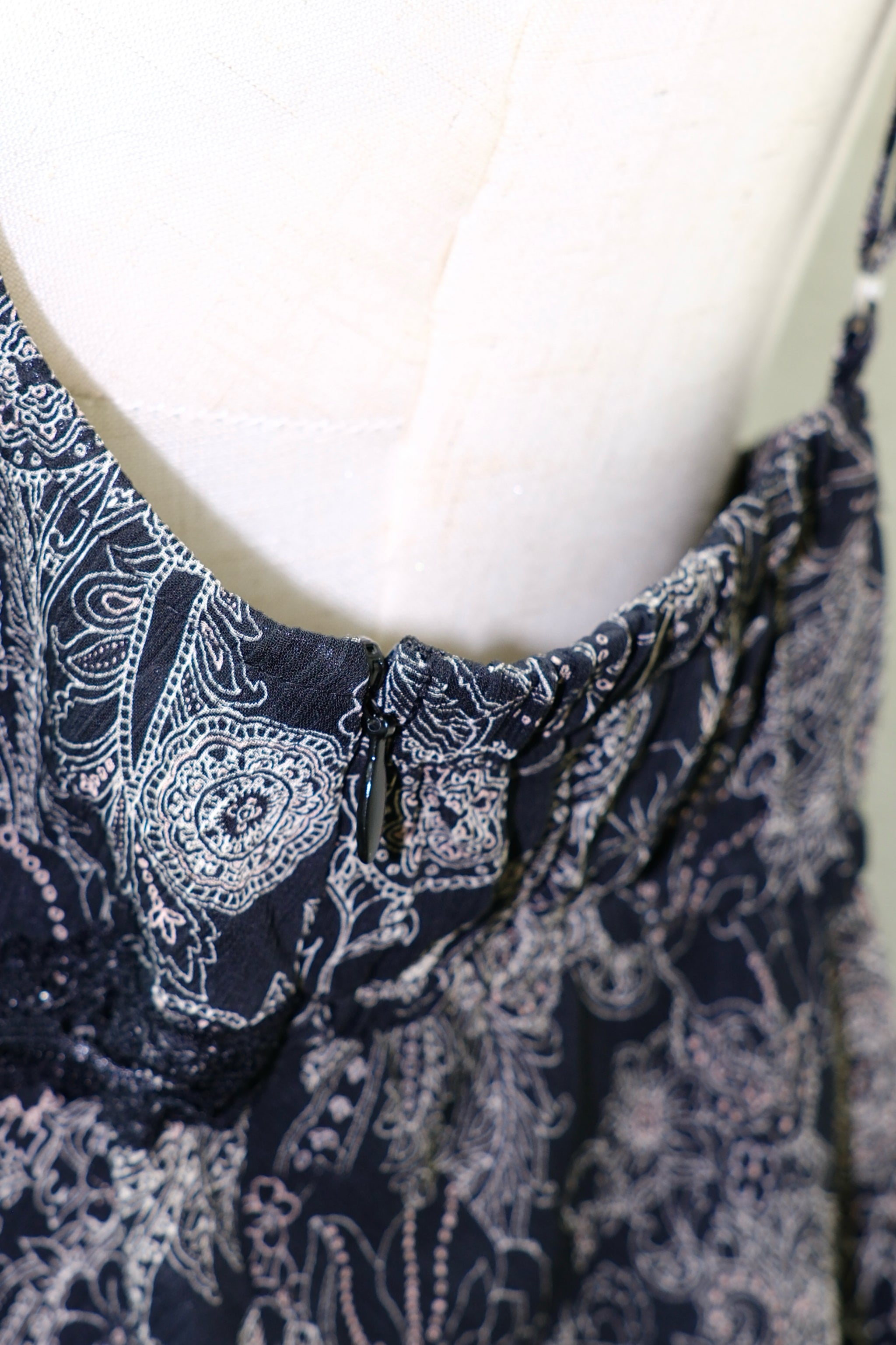 Dark Floral Lace & Satin Camisole