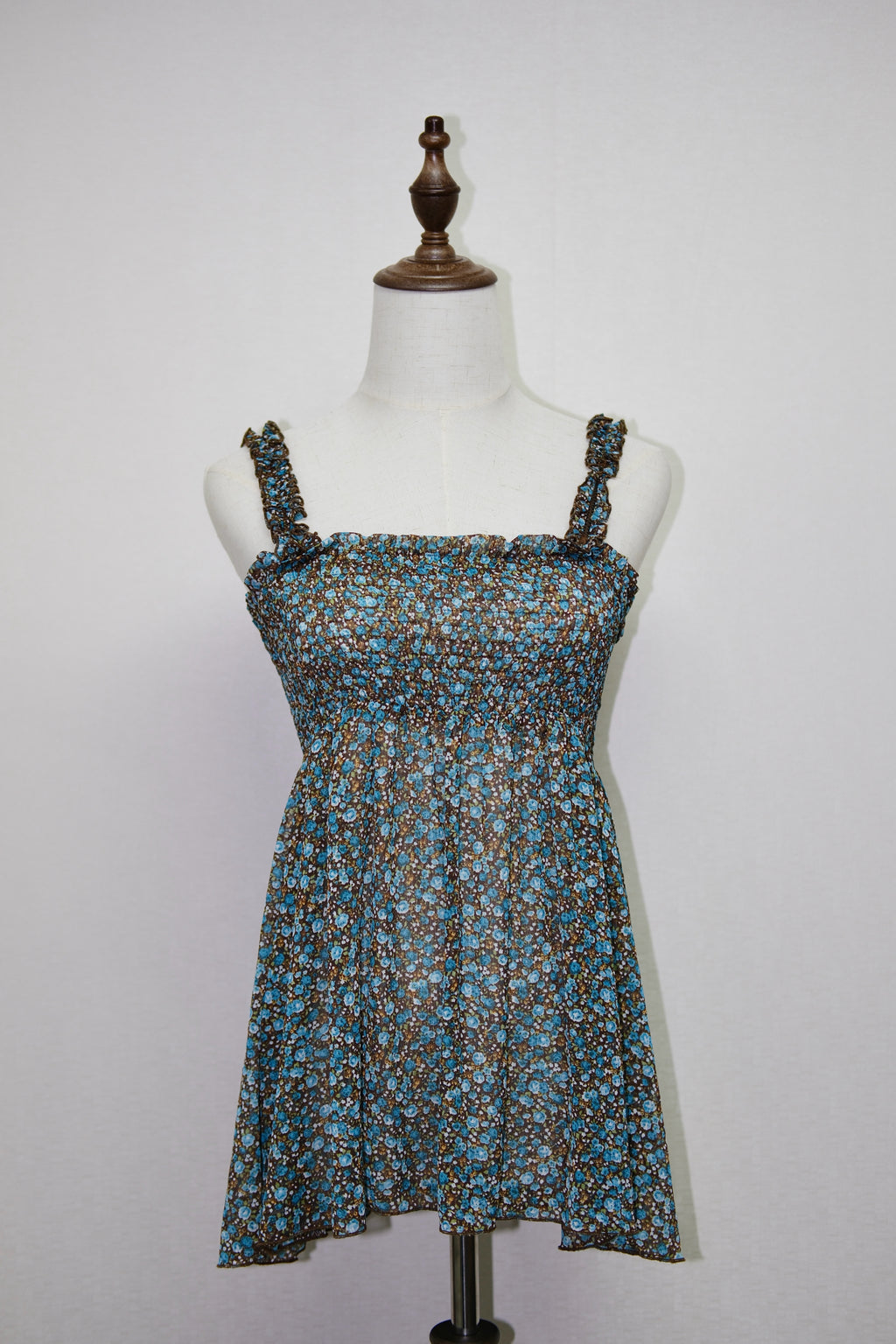 Blue Daisy Floral 3-Way Strapless Top