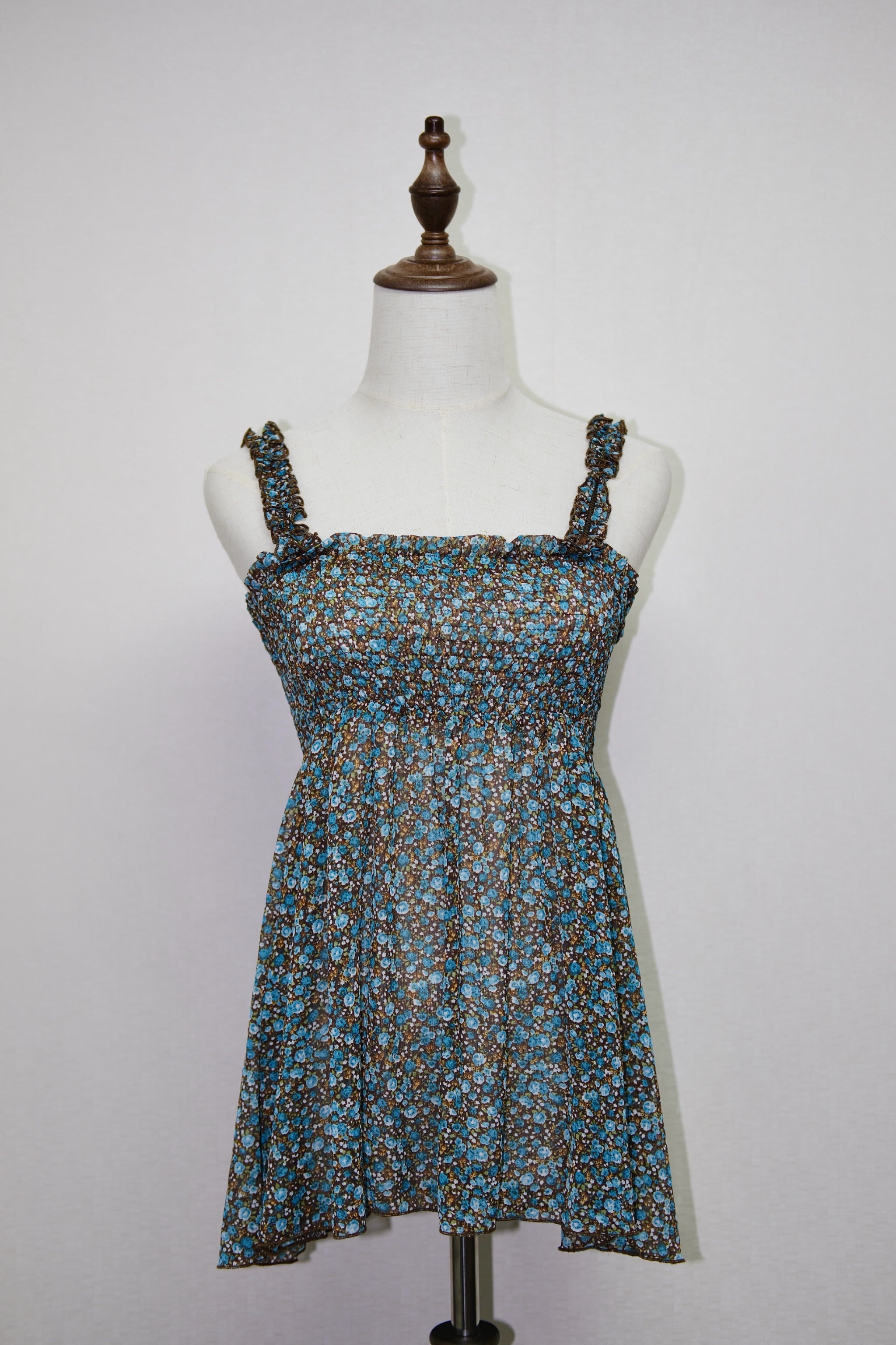 Blue Daisy Floral 3-Way Strapless Top