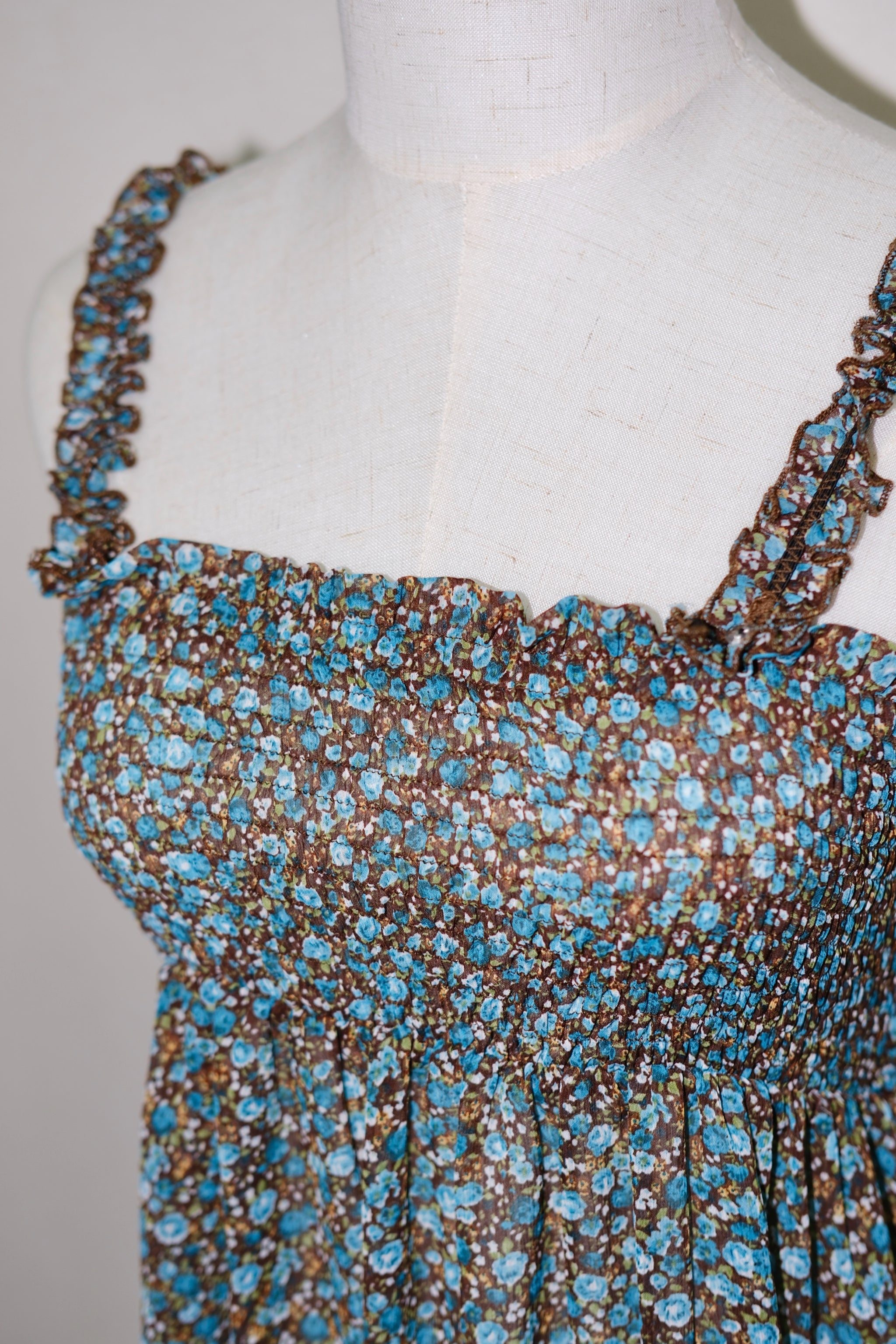 Blue Daisy Floral 3-Way Strapless Top
