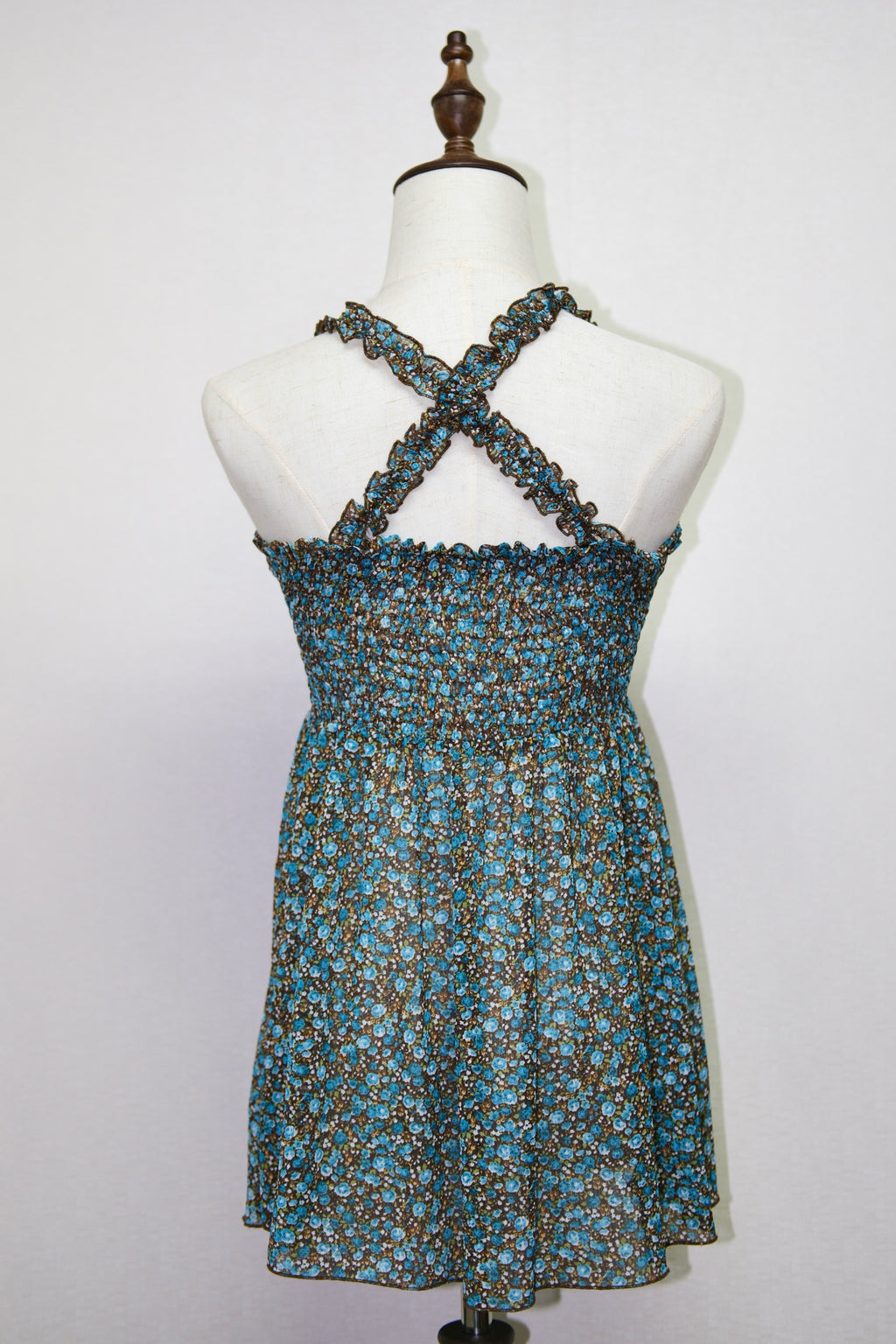 Blue Daisy Floral 3-Way Strapless Top