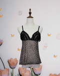 Leopard Print Sheer Lace Camisole
